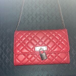 Kurt Geiger Red Quilted Crossbody Bag